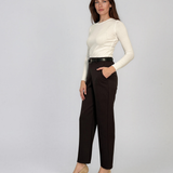 Pantaloni cu croi larg maro PN146