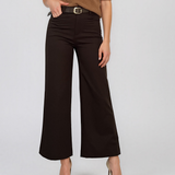 Pantaloni cu croi larg maro PN149