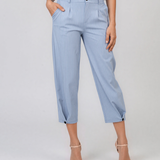 Pantaloni cu dungi și nasturi decorativi bleu HL083