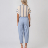 Pantaloni cu dungi și nasturi decorativi bleu HL083
