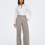 Pantaloni drepţi cu talie înaltă beige ONLY ON004