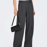 Pantaloni drepţi cu talie înaltă gri dark ONLY ON004
