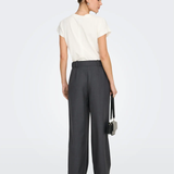 Pantaloni drepţi cu talie înaltă gri dark ONLY ON004