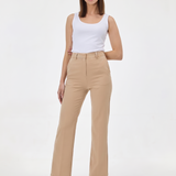 Pantaloni drepți din mix de vâscoză ORSAY beige