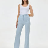 Pantaloni drepți din mix de vâscoză ORSAY bleu ORS018