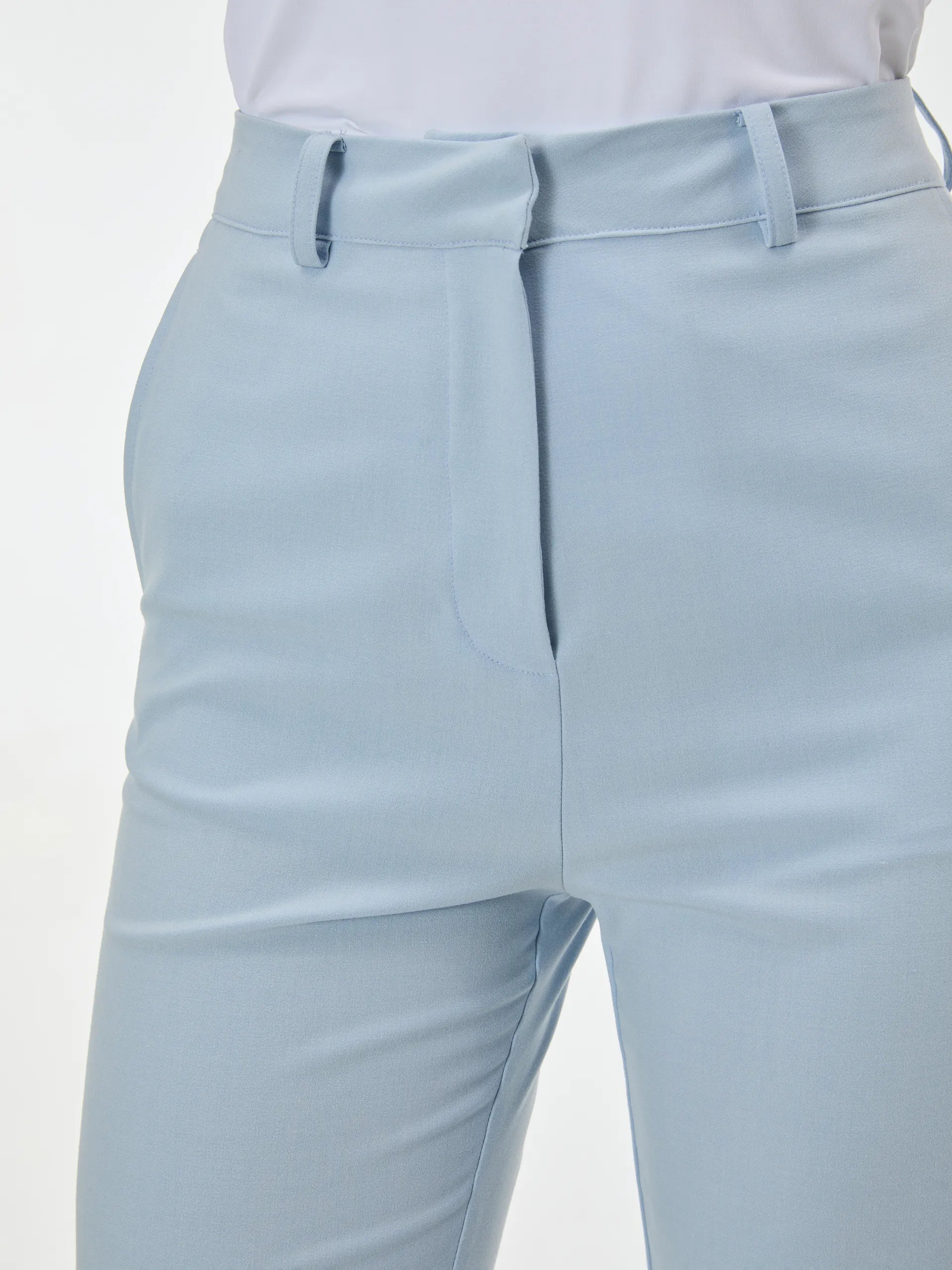 Pantaloni drepți din mix de vâscoză ORSAY bleu ORS018