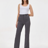 Pantaloni drepți din mix de vâscoză ORSAY gri/dark