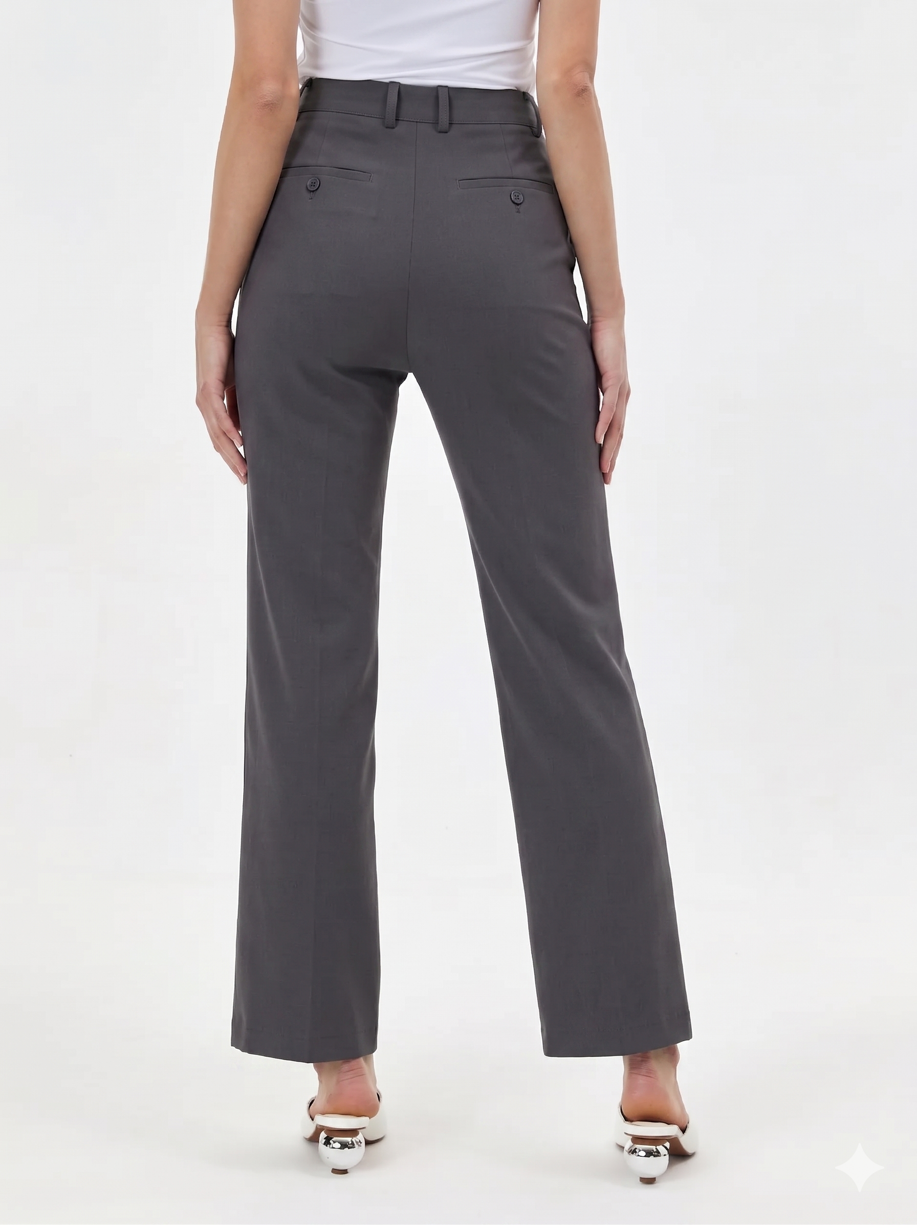 Pantaloni drepți din mix de vâscoză ORSAY gri/dark ORS018