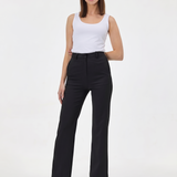 Pantaloni drepți din mix de vâscoză ORSAY negru