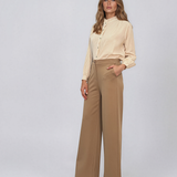 Pantaloni eleganți largi cu croială clasică beige HL226