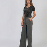 Pantaloni eleganți largi cu croială clasică gri HL226