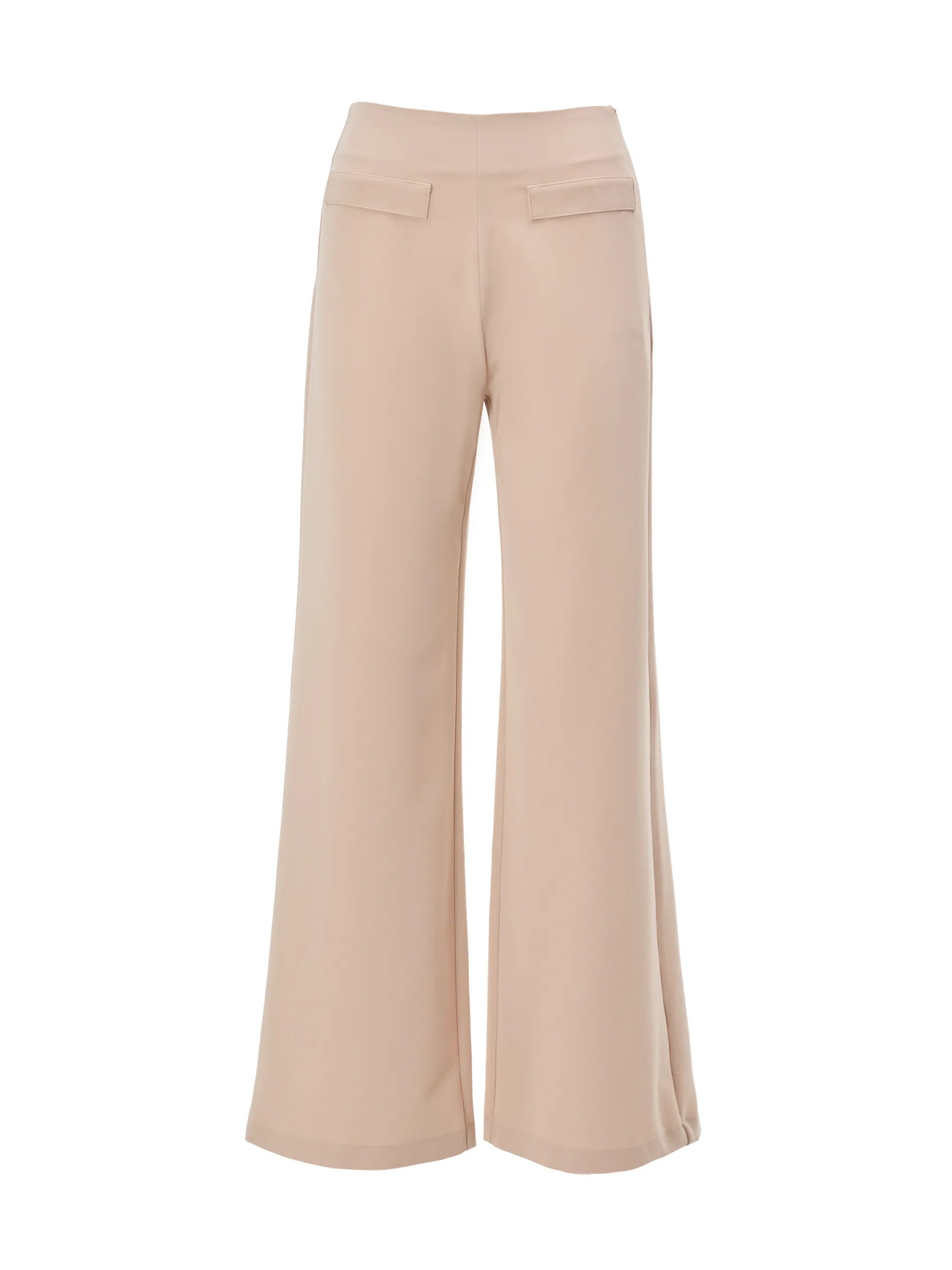 Pantaloni evazați cu clapetă buzunare ORSAY crem ORS013