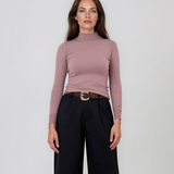Pantaloni largi cu pense şi talie înaltă bleumarin PN091