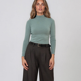 Pantaloni largi melanj cu pense negru PN090
