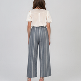 Pantaloni lungi din bumbac cu motive tradiționale aqua HL124
