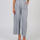 Pantaloni lungi din bumbac cu motive tradiționale bleu HL124