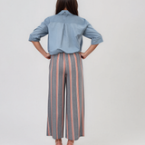 Pantaloni lungi din bumbac cu motive tradiționale portocaliu HL124