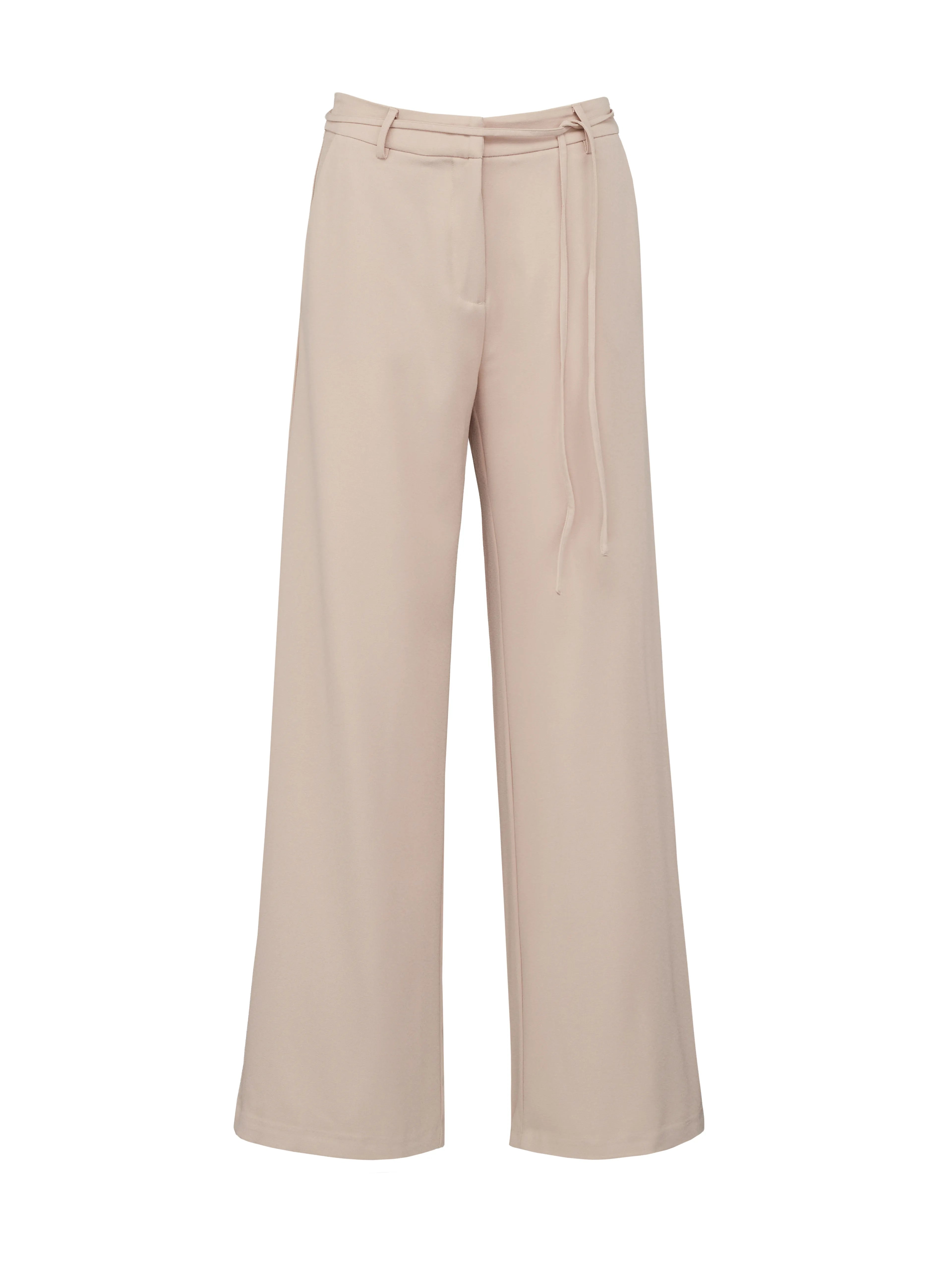 Pantaloni lungi largi fluizi cu buzunare ORSAY crem ORS003
