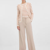 Pantaloni lungi largi fluizi cu buzunare ORSAY crem ORS003