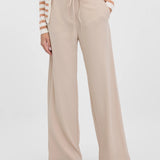 Pantaloni lungi largi fluizi cu buzunare ORSAY crem ORS003