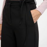 Pantaloni lungi largi fluizi cu buzunare ORSAY negru ORS003