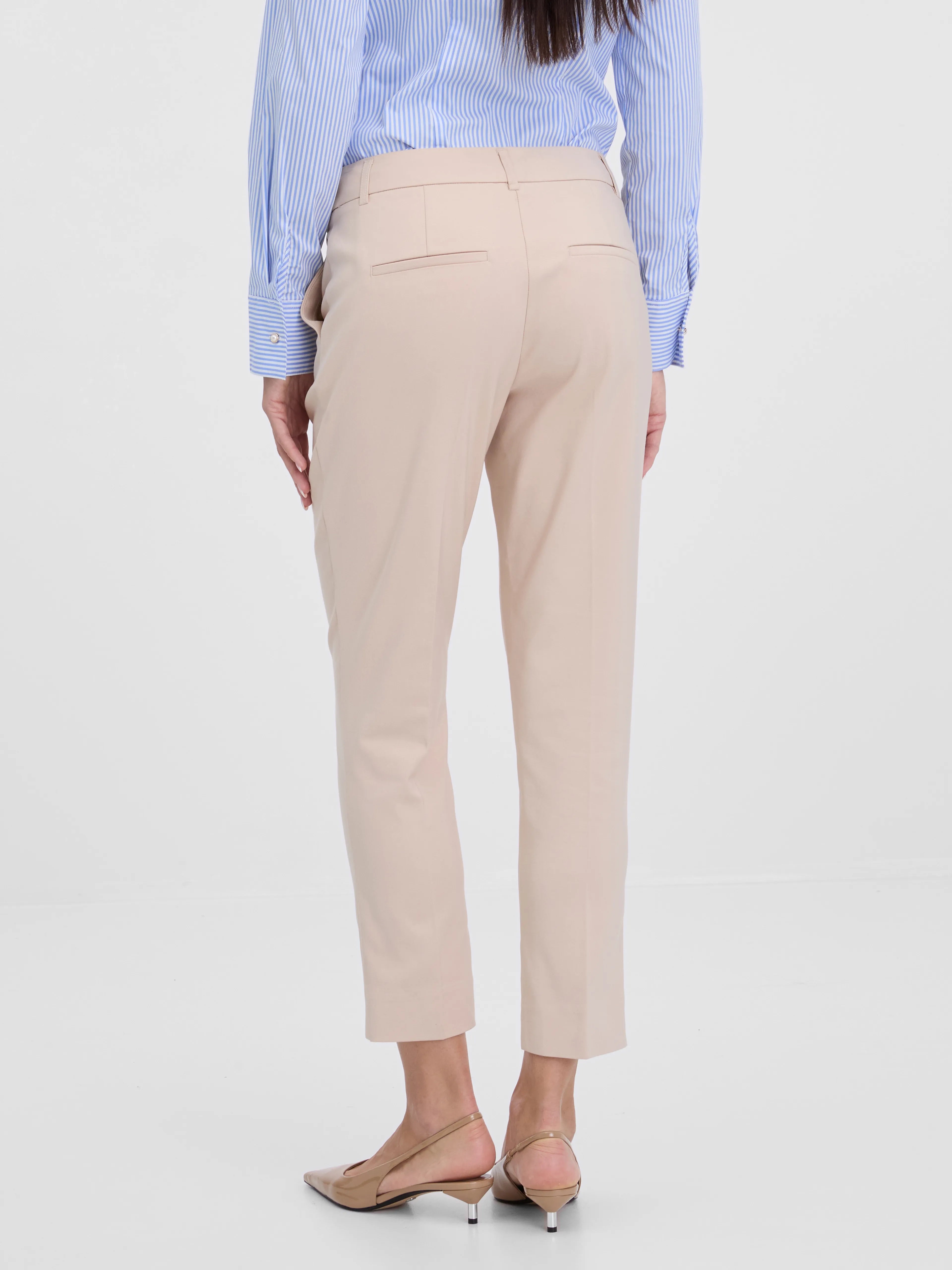 Pantaloni tip țigaretă cu buzunare pentru birou  ORSAY beige ORS008