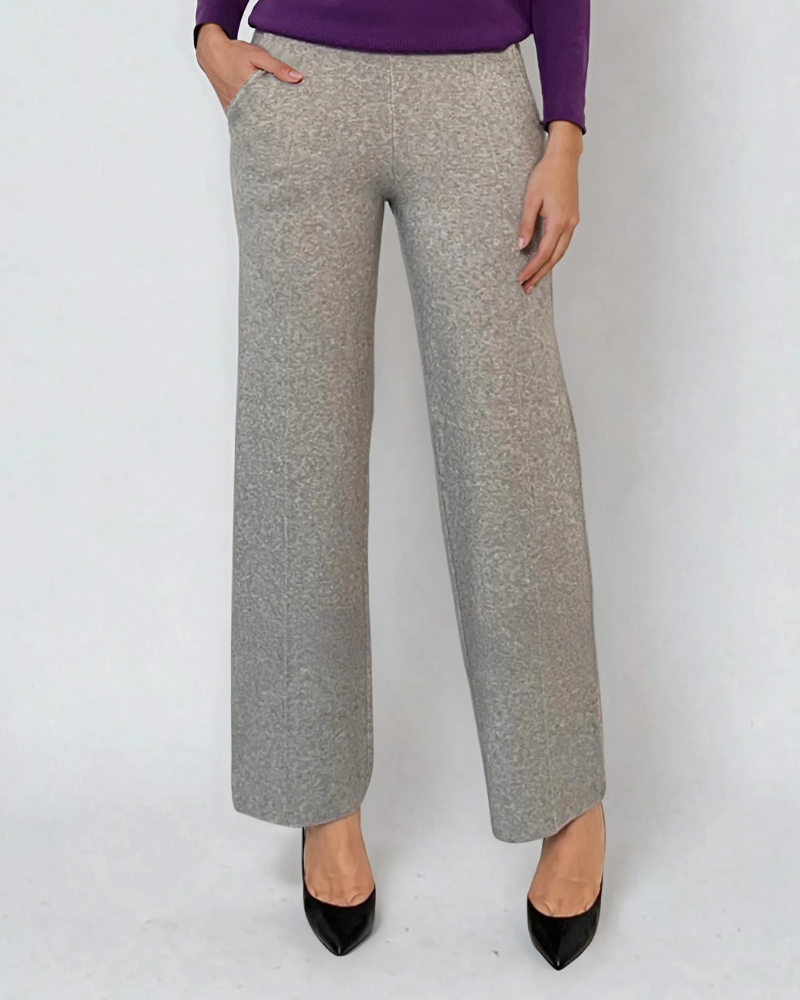 Pantaloni tricot office gri 
