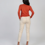 Pulover basic cu guler rotund caramiziu HL234