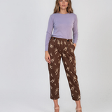 Pulover basic cu guler rotund lila HL234