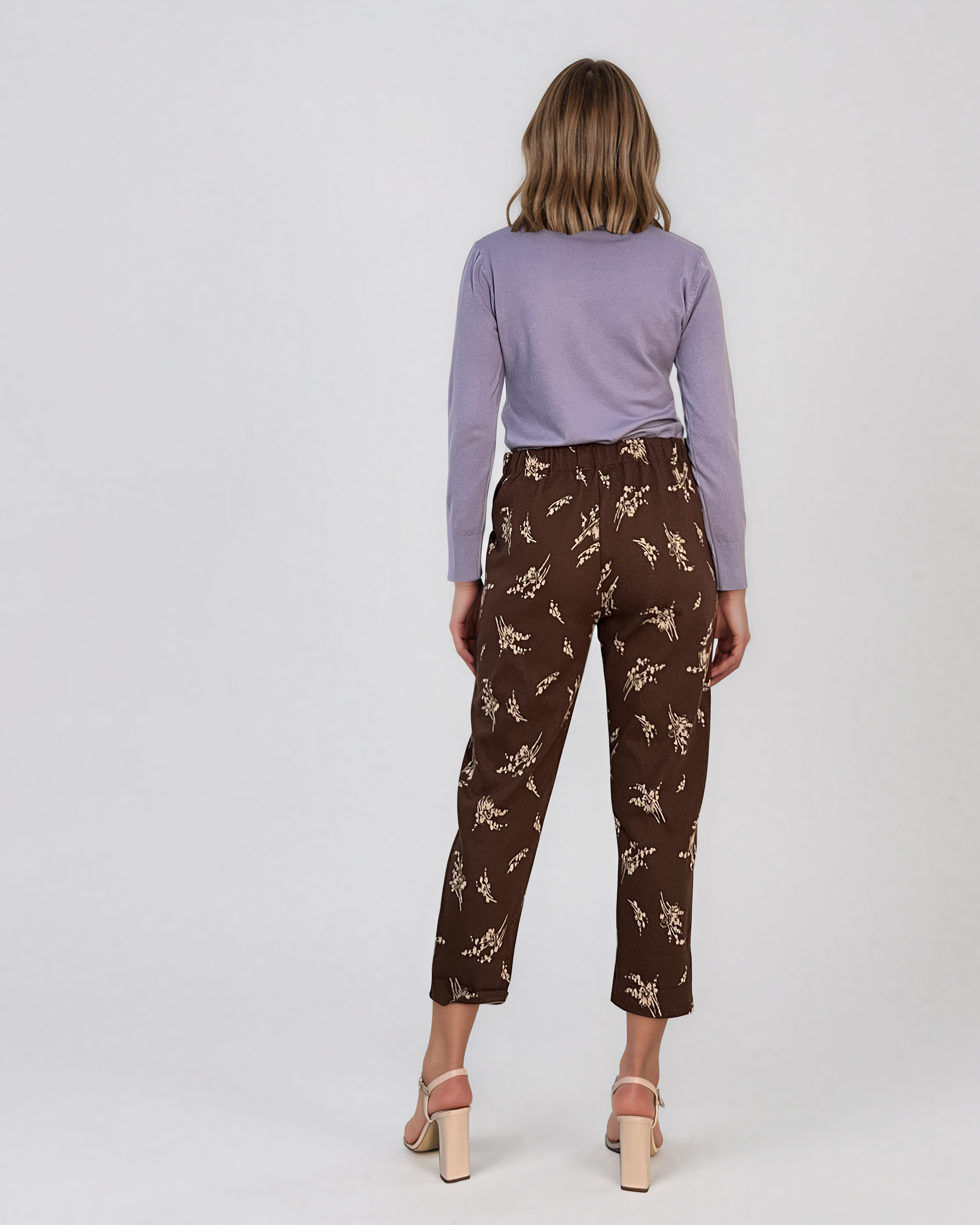 Pulover basic cu guler rotund lila HL234