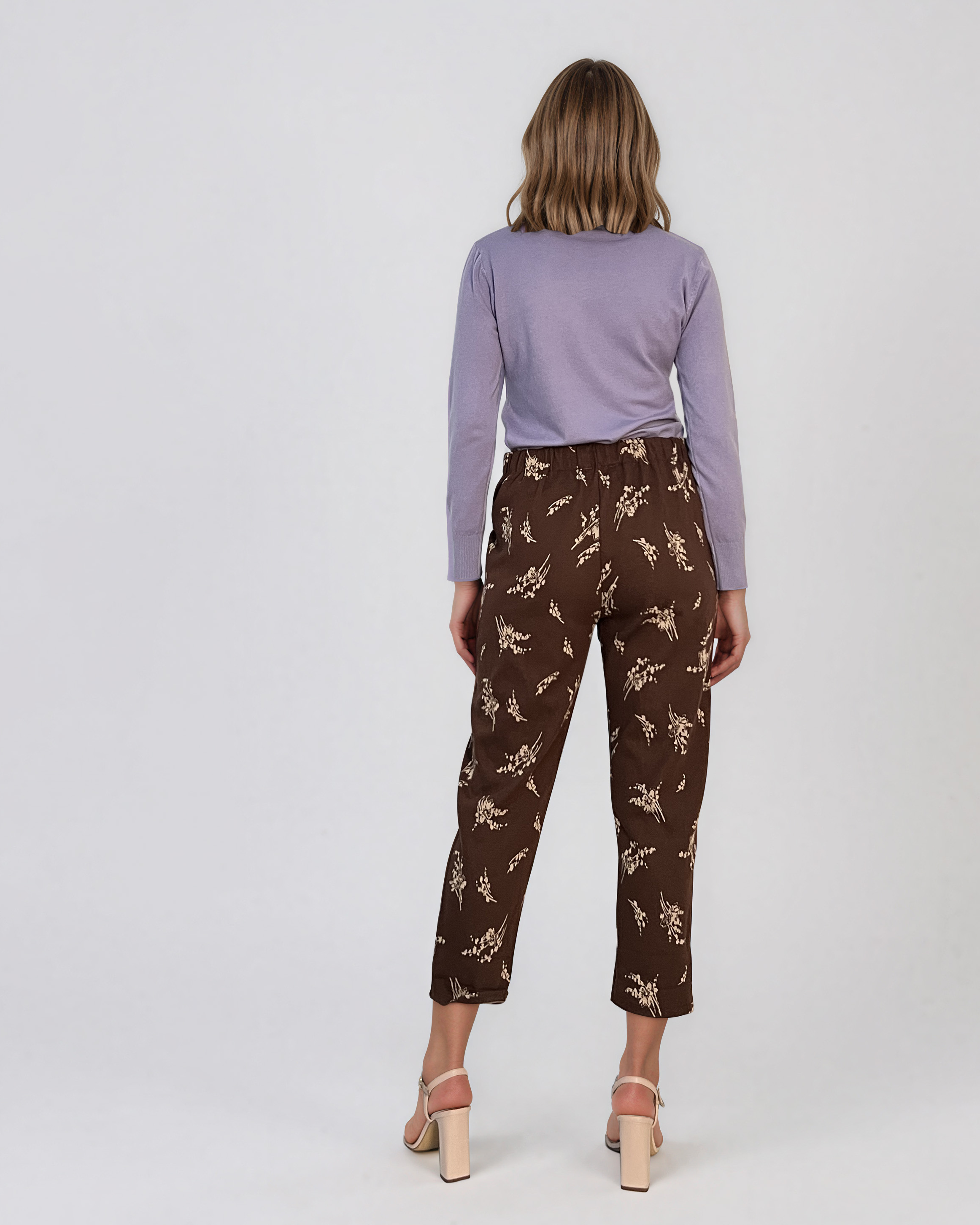 Pulover basic cu guler rotund lila HL234