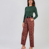 Pulover basic cu guler rotund verde-dark HL234