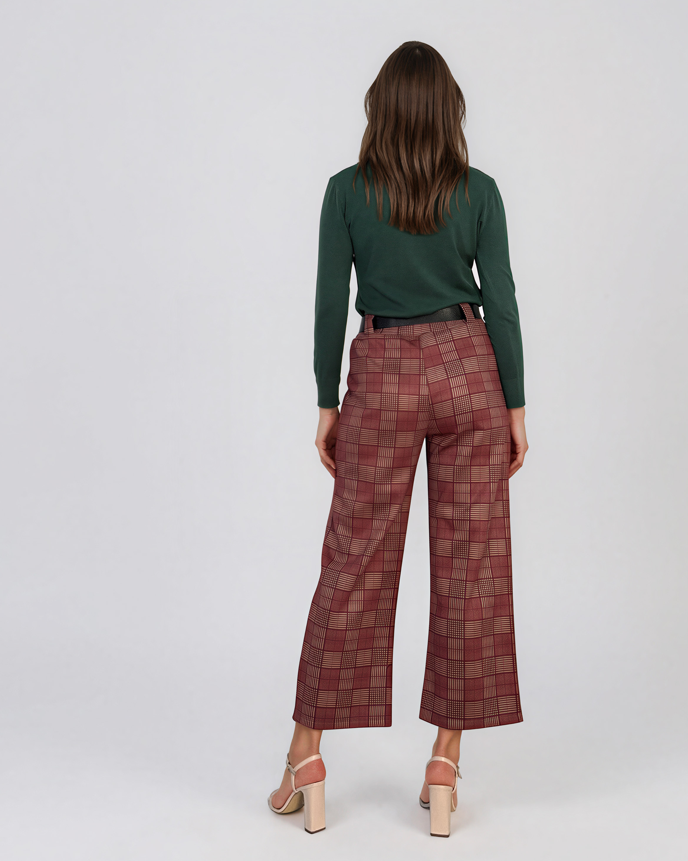 Pulover basic cu guler rotund verde-dark HL234