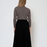Pulover basic cu guler scurt gri 