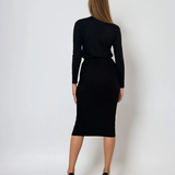 Pulover basic cu guler scurt negru 