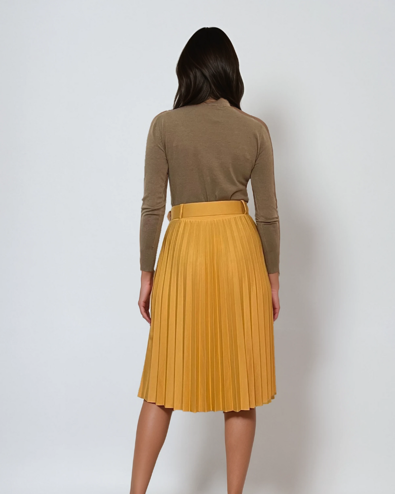 Pulover basic cu guler scurt olive 