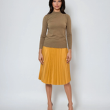 Pulover basic cu guler scurt olive 