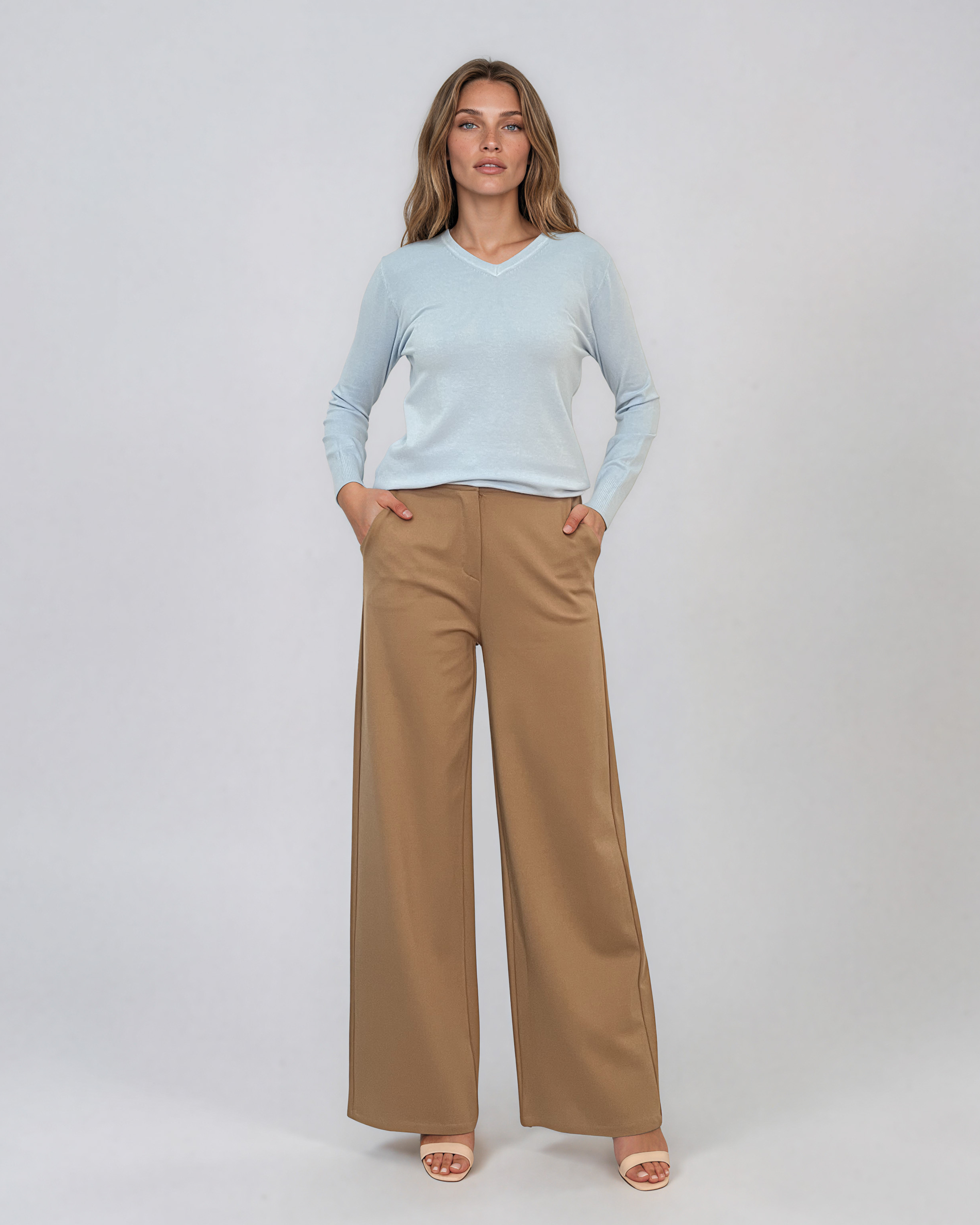 Pulover basic en-coeur bleu-light HL233