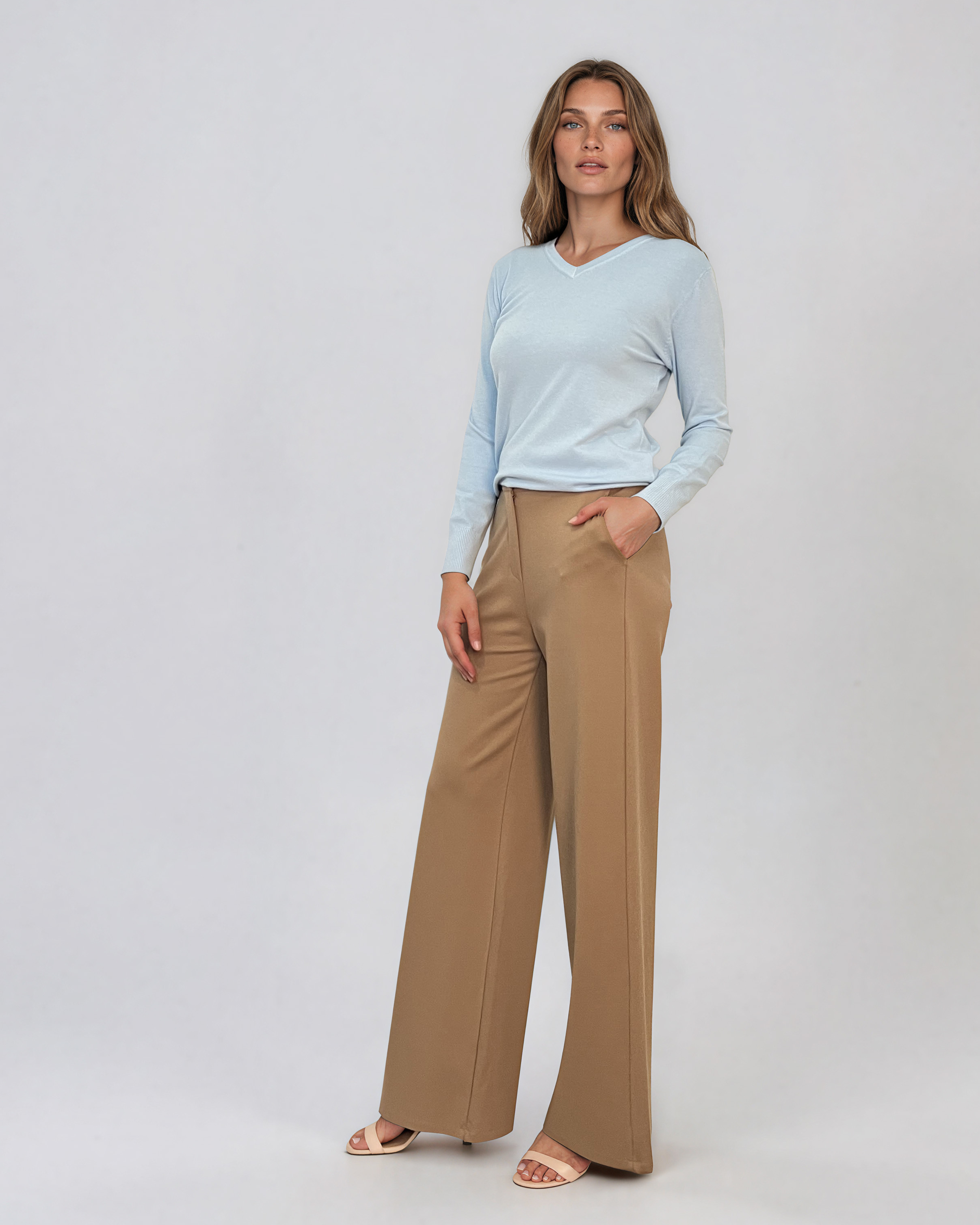 Pulover basic en-coeur bleu-light HL233