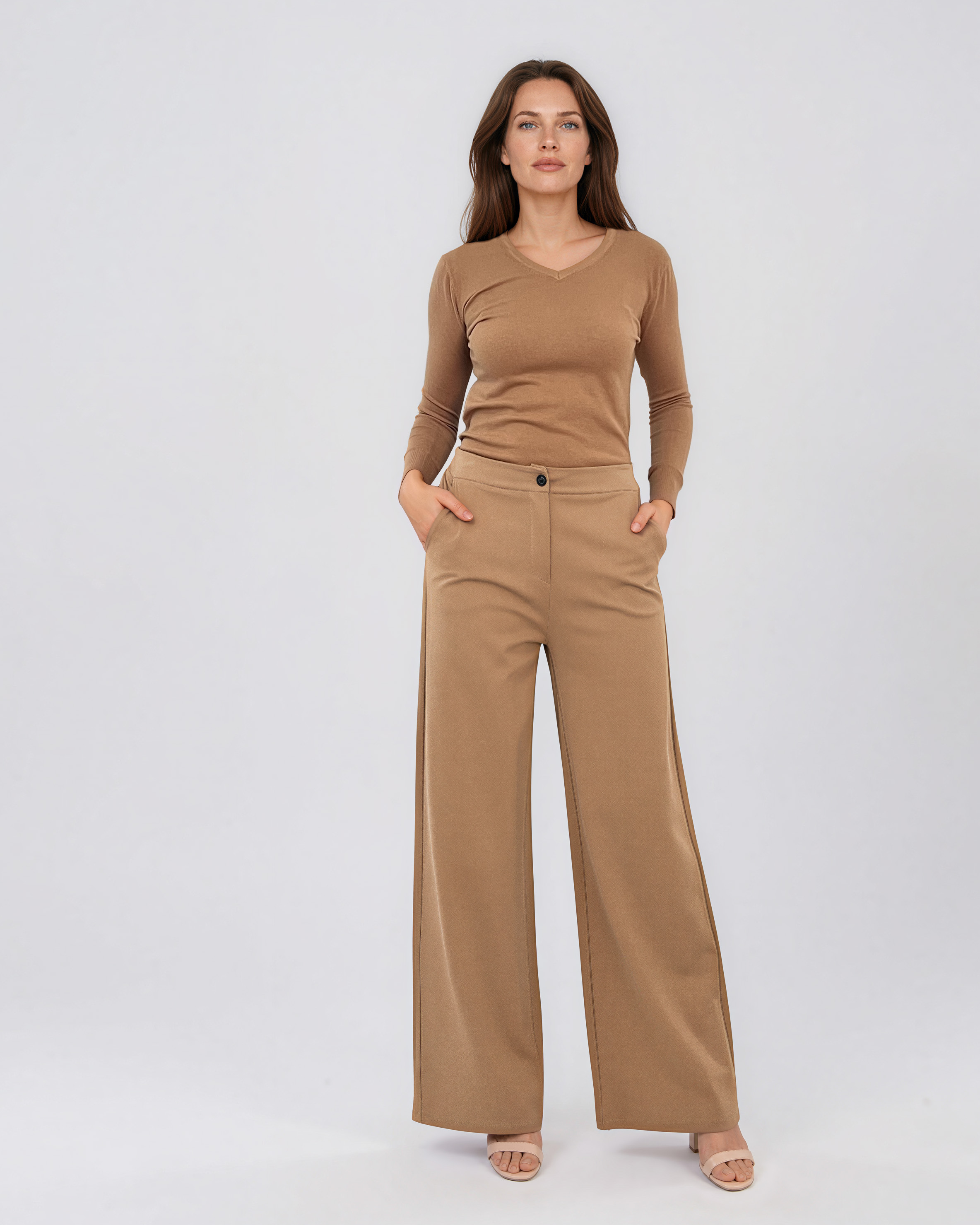 Pulover basic en-coeur camel HL233