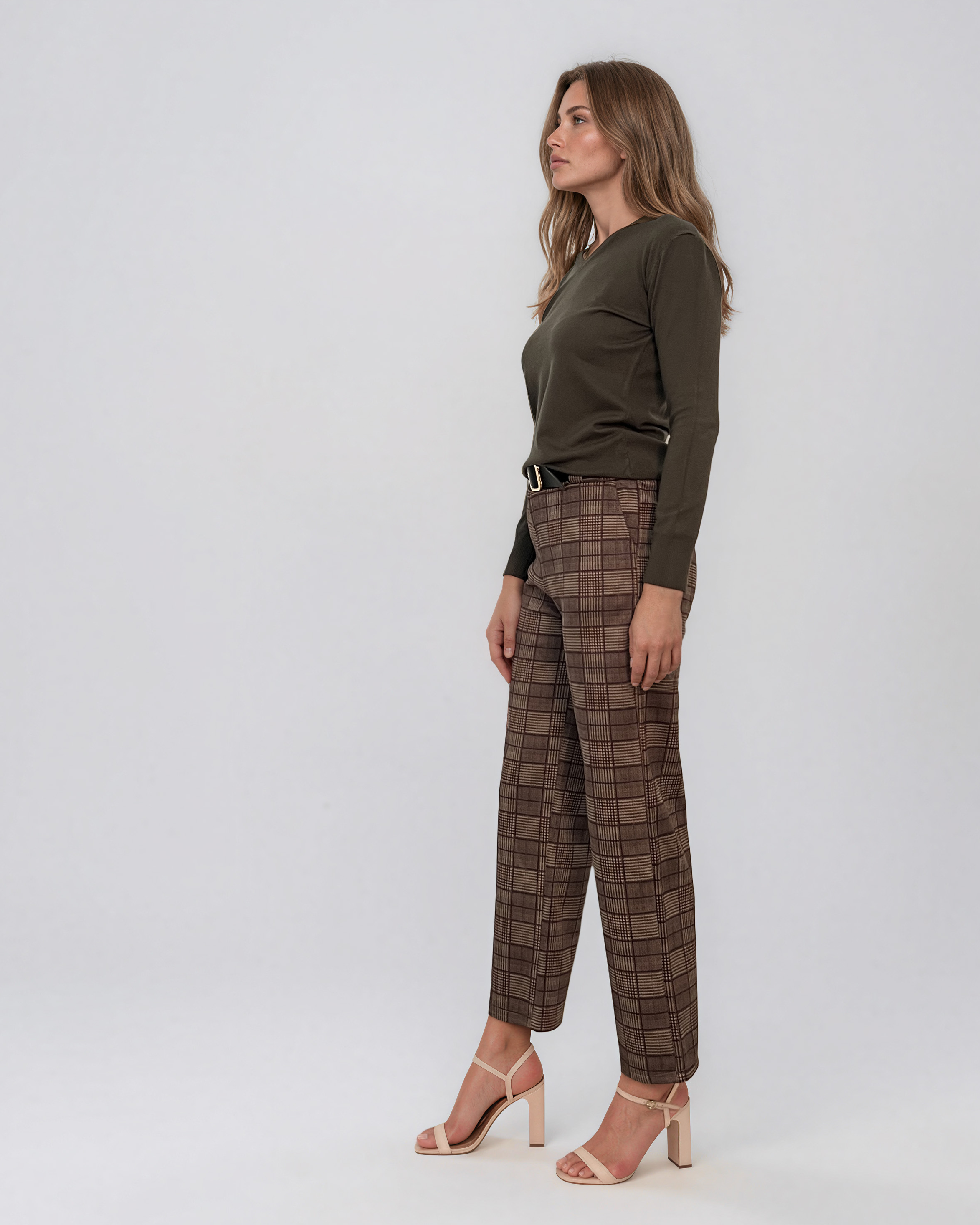 Pulover basic en-coeur kaki-dark HL233