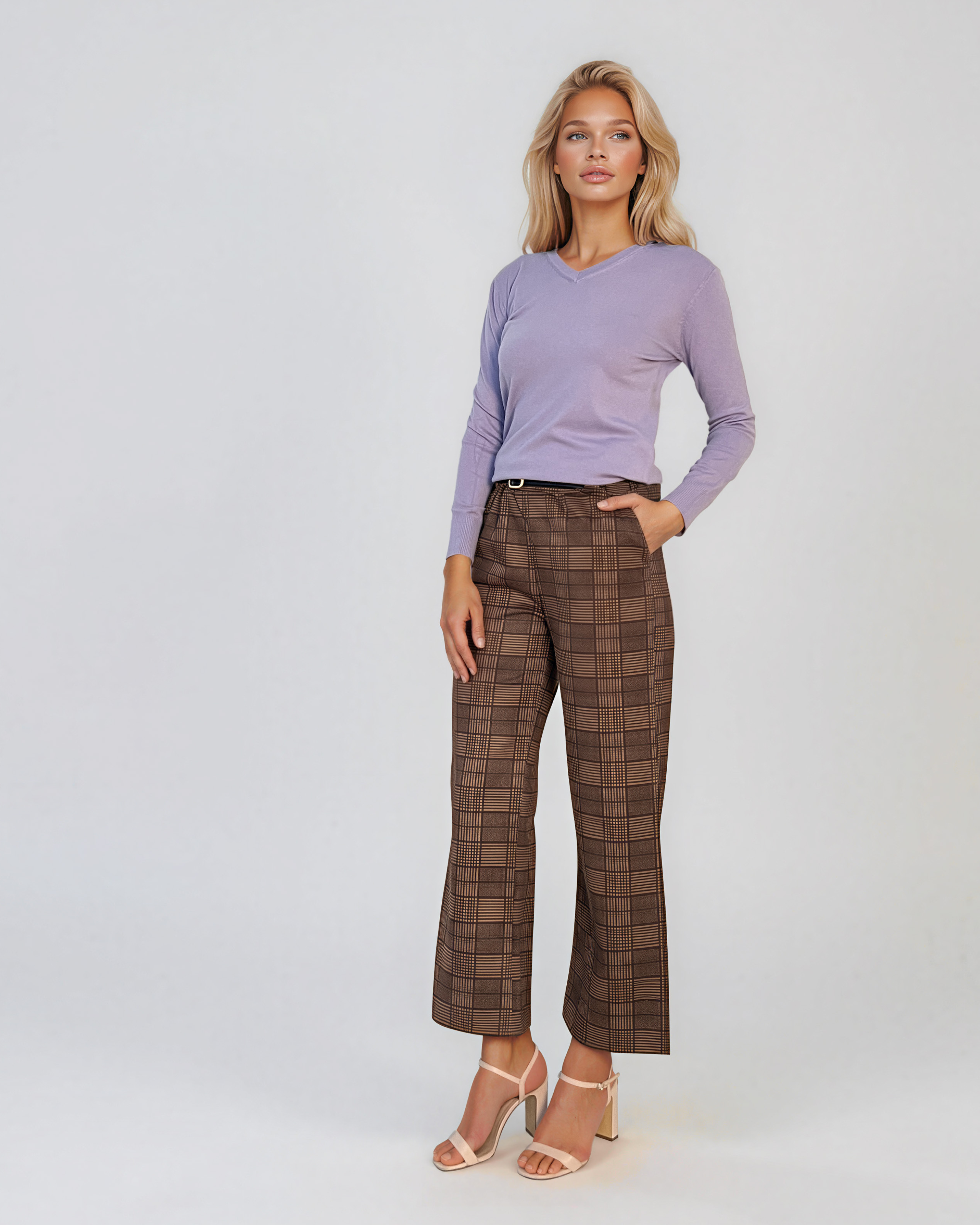 Pulover basic en-coeur lila HL233