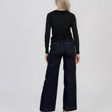 Pulover basic en-coeur negru HL233