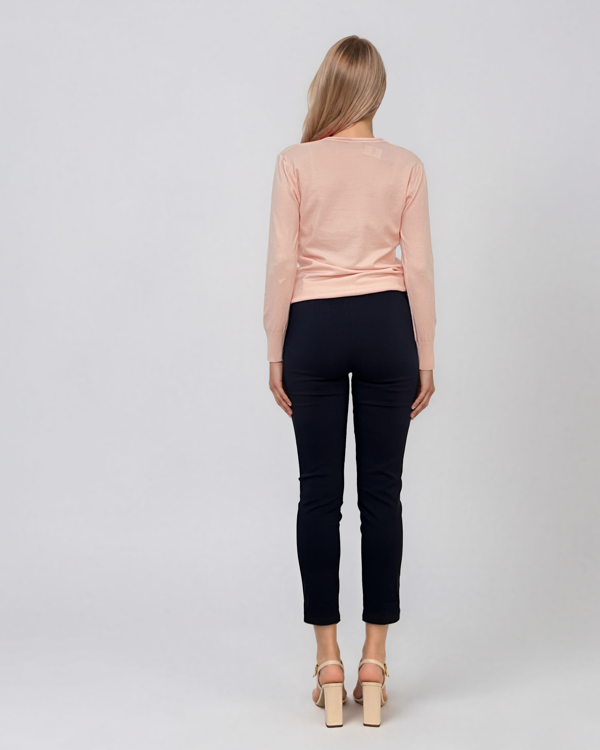 Pulover basic en-coeur roz HL233