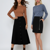 Pulover călduros cu guler rotund albastru-jeans 