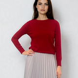 Pulover călduros cu guler rotund grena 