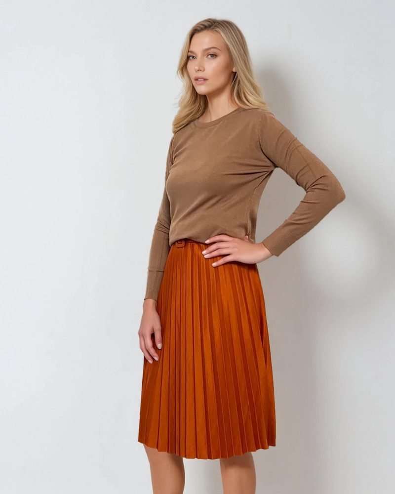 Pulover călduros cu guler rotund olive 