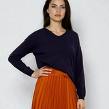 Pulover cu en-coeur bleumarin 