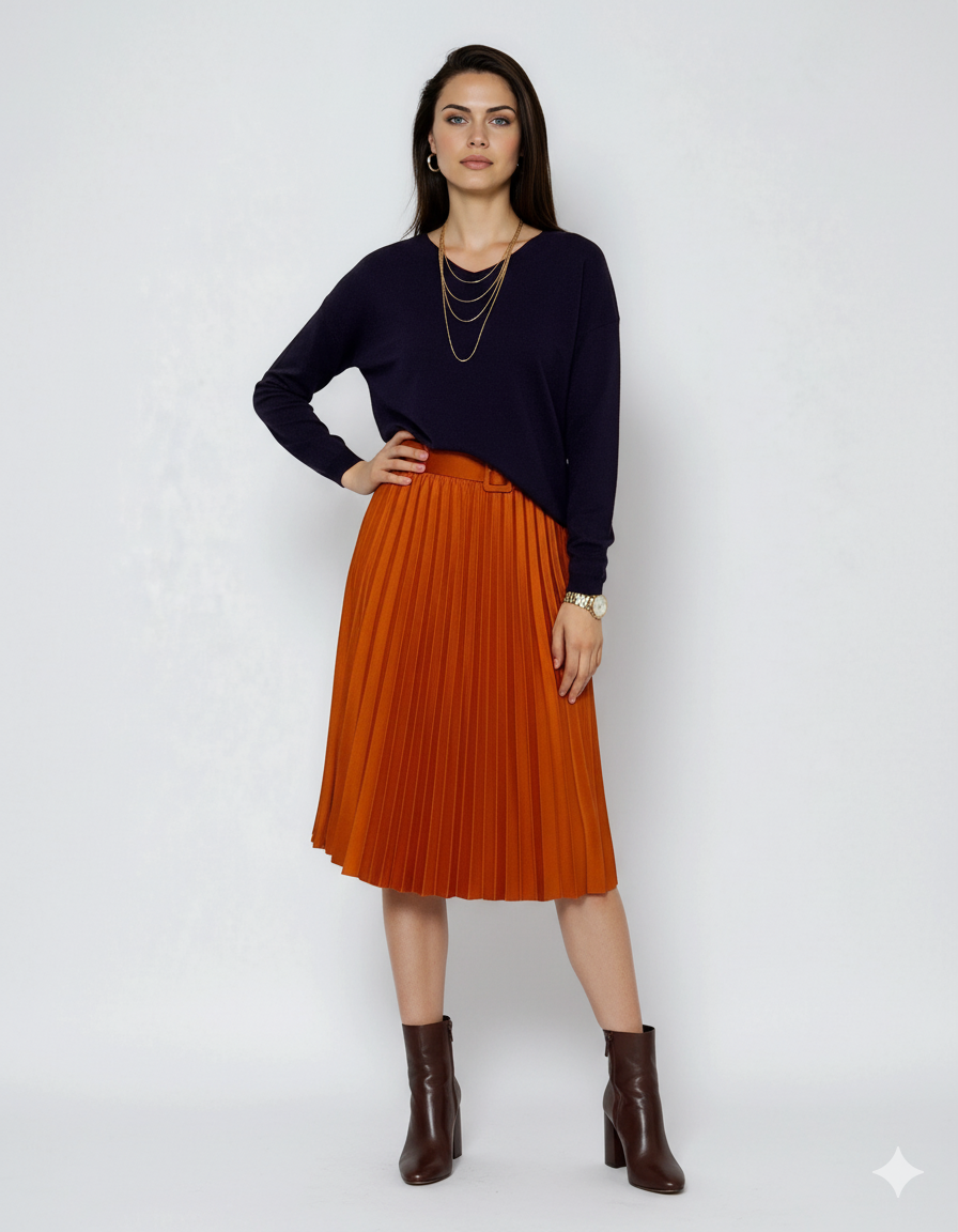 Pulover cu en-coeur bleumarin 
