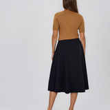 Pulover cu guler înalt şi mânecă scurtă beige HL242